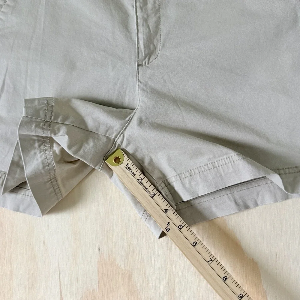 Gap Girlfriend Khaki Shorts Womens 12 Tan Beige Cotton Blend Chino Mid Rise